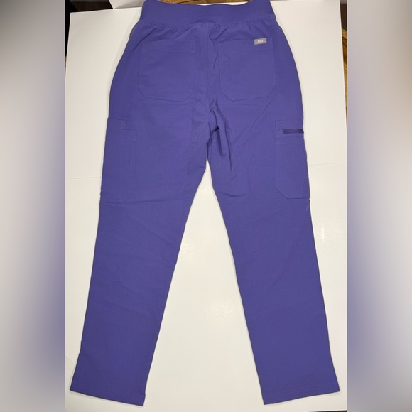 Figs Women's Purple Cargo Scrubs with Pink Drawstring - Picture 5 of 8